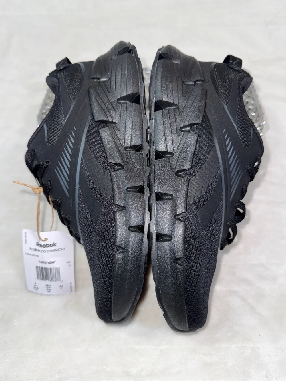 Reebok Zig Dynamica 6 Kids Black Running Shoes Sz 5Y/6.5W 100274247